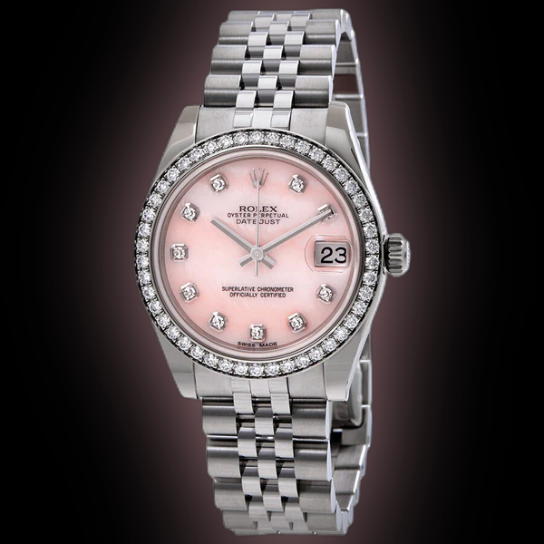 Rolex Datejust 31 178384 Pink Mother of Pearl Dial, Stainless
